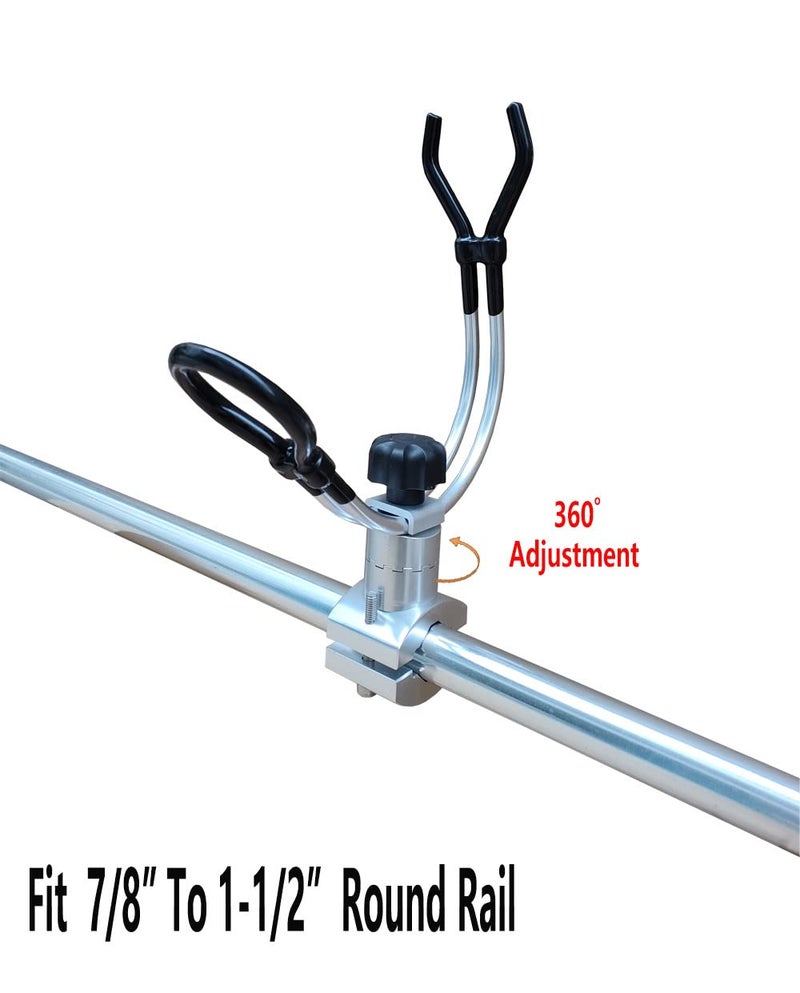 BroCraft Aluminum Rail Mount Clamp on Rod Holder / Pontoon Boat Square Mount Rod Holder - Image 3